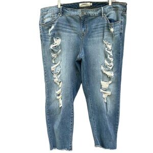 Torrid Distressed Cut-out Jeans Size 26 Light Wash 5-pocket Style